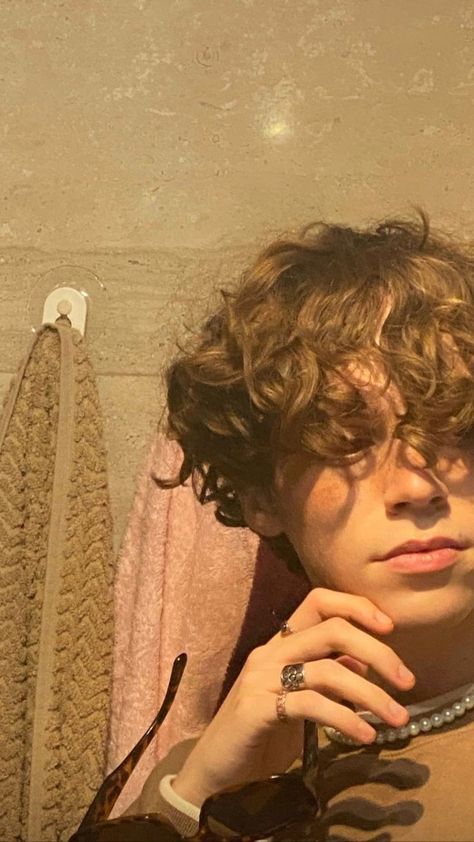 Big Hair Boy, Brown Hair Perm, Brown Fluffy Hair Boy, Xavier Aesthetic, Ftm Haircut, Michael Holden, Curly Light Brown Hair, Brown Hair Male, Brown Hair Boy