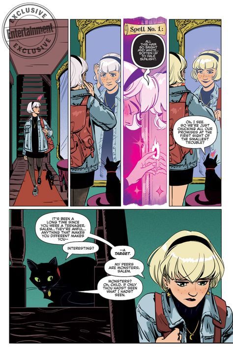 Sabrina the Teenage Witch comic preview: Salem gives advice | EW.com Sabrina The Teenage Witch Comic, Witch Comic, Scooby Gang, Kelly Thompson, Sabrina Witch, Sabrina The Teenage Witch, Arrows Graphic, Bts Anime, Comic Layout