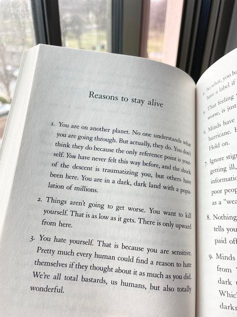 Quotes About Trying To Stay Alive, How To Stay Alive, Quotes About Staying Alive, Reason To Stay Alive List, Reasons To Stay Alive Book Quotes, Reasons To Stay Alive Book, Matt Haig Quotes, How To Feel Alive Again, Stay Alive Quotes