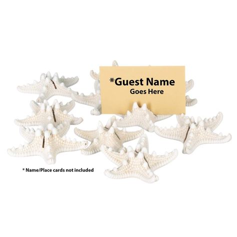 PRICES MAY VARY. KNOBBY STARFISH PLACE CARD HOLDER SET- These real and natural Knobby Starfish place card holders make an impactful presentation for any wedding reception table or nautical event display table STARFISH RANGE IN SIZE FROM 2.5 to 3.5 INCHES - Our Knobby Starfish are sent to you directly from sunny South Florida and are carefully selected so as to compliment each table setting with the perfect size PROFESSIONALLY PACKAGED - Handpicked and carefully packaged to arrive in prime condit Nautical Wedding Centerpieces, Event Table Decor, Nautical Party Decorations, Place Card Holders Wedding, Beach Wedding Centerpieces, Nautical Themed Party, Event Display, Place Card Holder, Name Place Cards