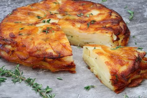 Three Cheese Pommes Anna, Vegan Pommes Anna, Potatoes Anna Martha Stewart, Anna Potatoes Recipe, Pommes Anna Potatoes, Anna Potatoes, Pommes Anna Recipe, Potatoes Anna, Potato Tart