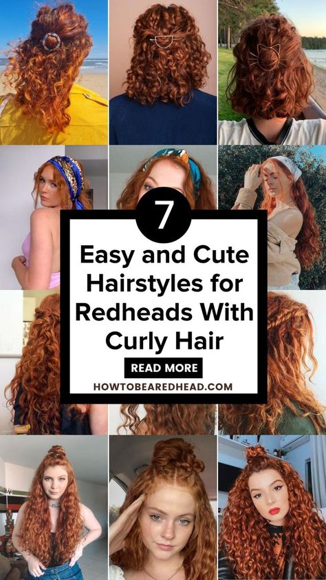 Hairstyles For Redheads, Easy And Cute Hairstyles, Curly Ginger Hair, Curly Red Hair, Redhead Hairstyles, Red Curly Hair, Cute Simple Hairstyles, Ginger Hair Color, Cute Styles