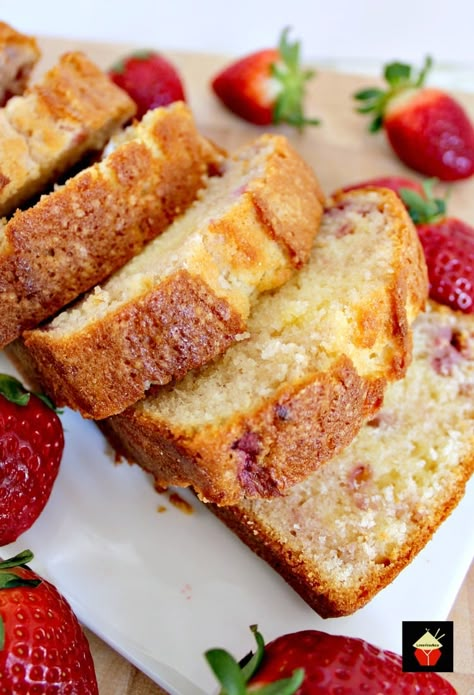 Strawberry Pound Cake Recipe, Strawberry Pound Cake, Pound Cake Recipe, Pound Cake With Strawberries, Cake Recipes From Scratch, Easy Strawberry, Strawberry Cakes, Loaf Cake, Pound Cake Recipes