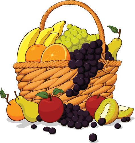 Fresh Fruits Parcel in Wooden Basket Cartoon Illustration Drawing Fruit Basket Drawing, Disney Halloween Coloring Pages, Grade 6 Math Worksheets, Mickey Coloring Pages, George Lopez, Basket Drawing, Native American Symbols, Food Cartoon, Wooden Basket