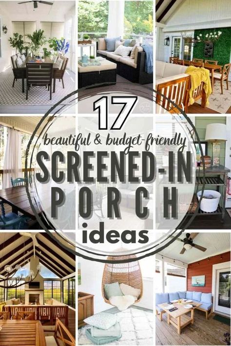 17 Screened-in Porch Ideas + Inspiration Photos Inclosed Porch Ideas Porches, Backyard Patio Screened Porch, Screened In Porch And Deck Ideas, Diy Porch Enclosure Ideas, Small Screened Porch Decorating, Outdoor Screened In Patio Ideas, Enclosed Back Porch Ideas, Closed In Back Porch Ideas, Screen In Porch Ideas