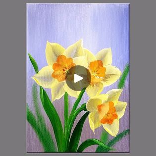 Flower Daffodil Acrylic Painting | Flower Daffodil Acrylic Painting Color used : Light blue violet, Ceulean blue, Burnt sienna, White, Lemon yellow, Orange, Sap green, Green light #art... | By El Drawing Arts | Facebook Flower Daffodil, Sap Green, Drawing Arts, Abstract Art Paintings Acrylics, Acrylic Painting Flowers, Painting Flower, Burnt Sienna, Art Painting Acrylic, Blue Violet