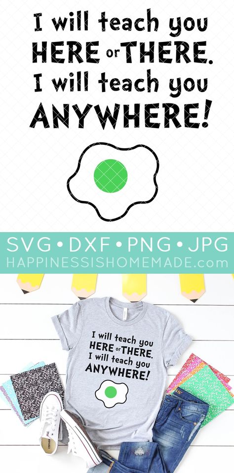 This fun Dr. Seuss SVG file is perfect for teachers celebrating Seuss Day or Read Across America! Make these easy and cute Dr. Seuss shirts for teachers! Dr Seuss Teacher Shirts, Dr. Suess Shirts, Dr Seuss Teacher, Dr. Seuss Shirts, Dr Seuss Shirts, Dr Seuss Activities, Shirts For Teachers, Teacher Projects, Seuss Crafts