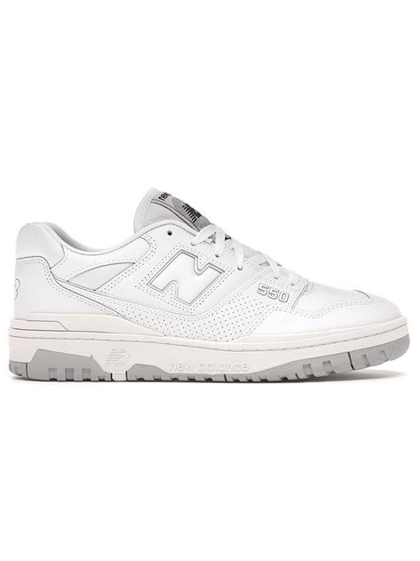 5 Spring 2022 Sneaker Trends Everyone Will Wear | Who What Wear New Balance 550 White Grey, Casual White Sneakers, New Balance 550 White, Sneaker Trends, Grey New Balance, Trending Sneakers, Basketball Sneakers, Fashion People, Perforated Leather