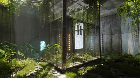 ArtStation - Portal 2, Chamber 00 (Fan Art), Edward Harmon Portal 2 Concept Art, Portal Wallpaper Pc, Portal 2 Aesthetic, Portal 2 Art, Eco Brutalism, Portal Wallpaper, Background Scenery, Portal Game, Portal 2