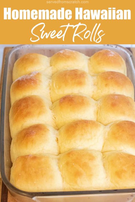 Make the classic sweet soft rolls at home with these Homemade Hawaiian Sweet Rolls. They're perfect for all of your favorite sliders and mini sandwiches and are not only easy to make but better than the store-bought version! Make Hawaiian Rolls, Homemade Kings Hawaiian Rolls, Home Made Hawaiian Rolls, How To Make Hawaiian Rolls, Hawaiian Rolls Homemade, Homemade Hawaiian Sweet Rolls, Hawaiian Roll Recipe, Sweet Hawaiian Rolls Recipe, Easy Hawaiian Rolls Recipe