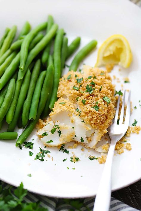 New England Baked Haddock Baked Haddock Recipes, Panko Crusted Cod, Baked Haddock, Haddock Recipes, Crowd Pleasing Recipes, Keto Recipe, Fish Dishes, Fish And Seafood, Gnocchi