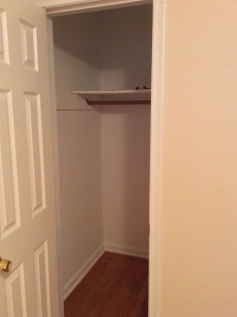 4ft deep 3ft wide closet Small Deep Closet Ideas, Small Narrow Closet Design, Narrow Deep Closet Ideas, Narrow Deep Closet, Deep Narrow Closet, Narrow Closet Ideas, Deep Narrow Closet Ideas, Deep Coat Closet, Small Deep Closet