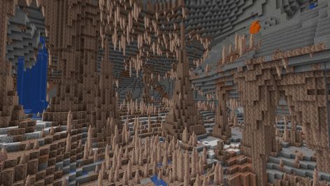 Minecraft Dripstone, Cave Minecraft, Savanna Biome, Minecraft Seed, Underground Caves, Cave System, Create A World, Acacia Tree, Largest Waterfall