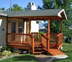 Front porch side view Porch Ramp, Porch With Ramp, Front Porch Entrance, Covered Front Porch, Porch Entrance, Porch Kits, Ramp Design, Pet Ramp, Building A Porch