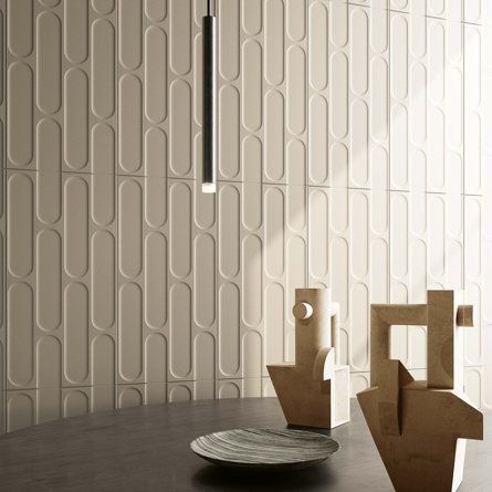 Encore Surfaces Biscuit 12" x 24" Fishscale 3D Italian Wall Tile | Wayfair Unique Fish, Porcelain Wall Tile, Fish Scale, Fish Scales, Guest Bath, Bath Remodel, Floor And Wall Tile, Kitchen Space, Wall Tile