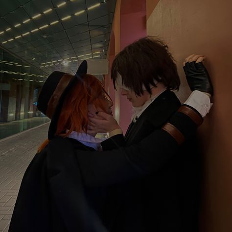 Soukoku Aesthetic, Cosplay Soukoku, Skk Cosplay, Bsd Halloween, Soukoku Cosplay, Bsd Cosplay, Bungou Stray Dogs Characters, Good Anime To Watch, Chuuya Nakahara