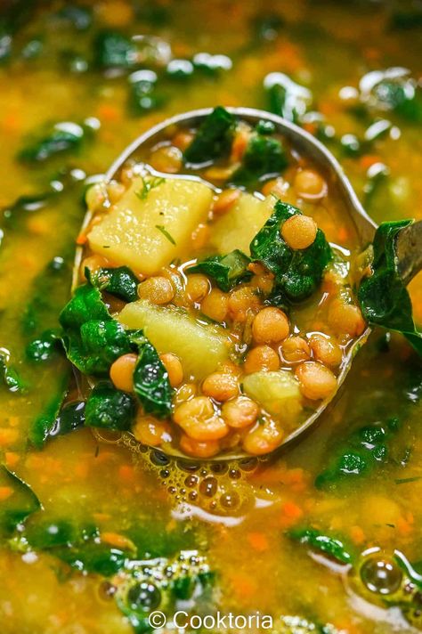 Lentils And Kale Recipe, Lentil And Kale Soup, Soup With Smoked Sausage, Green Lentil Recipes, Lentil Kale Soup, Green Lentil Soup, Sausage And Kale, Kale Soup Recipes, Lentil Soup Recipes