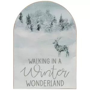 Christmas Home Decor - Christmas Decorations | Hobby Lobby Walking In A Winter Wonderland Sign, Winter Wonderland Sign, Mdf Color, Walking In A Winter Wonderland, Winter Wonderland Decorations, Hobby Lobby Christmas, Arch Shape, Snowy Forest, Christmas Lanterns