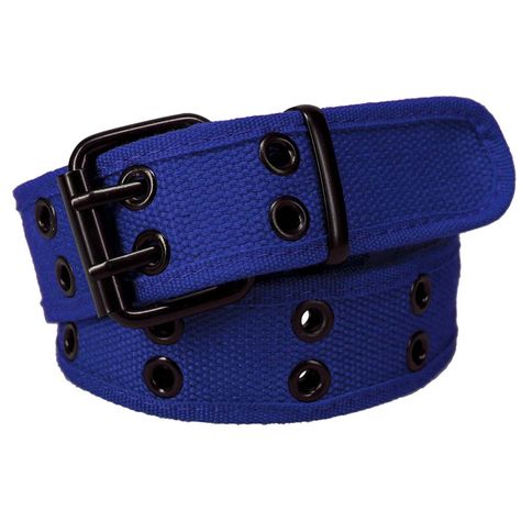 Coiled dark blue double grommet belt with black hardware Scene Belt, Double Grommet Belt, Grommet Belt, Neon Outfits, Ideal Wardrobe, Belts For Men, Blue Belt, Color Swatch, Inspired Outfits