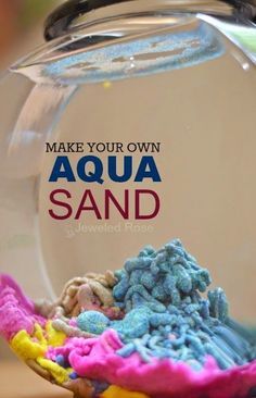 Amazingly fun ways to play with sand including recipes for aqua sand, magic sand, sand slime, sand paint, homemade colored sand, and how to make a sand volcano Sand Magic, Underwater Crafts, Sand Recipe, Sands Recipe, Magic Sand, Twins Birthday, Sand Crafts, Science Experiments Kids, Camping Crafts