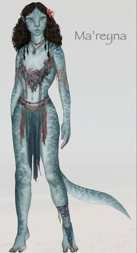 Metkayina Tail, Tsireya Clothes, Metkayina Names, Navi Names, Avatar Body Claim Omaticaya, Avatar Navi Clothing Metkayina, Na’vi Avatar Oc Outfit, Na'vi Oc Female Omatikaya, Metkayina Clothing