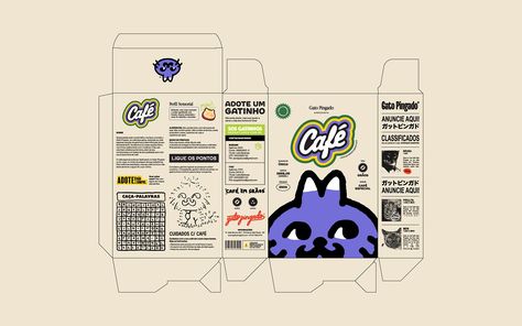 Gato Pingado Cat Cafe :: Behance Logo Cat, Adobe Audition, Packaging Template Design, Packaging Template, Food Branding, Cat Cafe, Box Packaging Design, Branding Logo Design, Adobe Premiere Pro