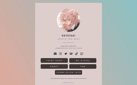 Commission Carrd Reference, Carrd Inspo Template Commission, Carrd Inspo Art Commissions, Carrd Inspo Artist, Carrd Inspo Commission, Carrd Commission Ideas, Artist Commission Sheet, Carrd Inspo Template, Coffee Site