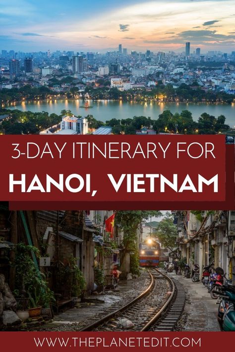 A visit to Vietnam would not be complete without spending at least 3 days in Hanoi. It’s a city that’s embracing the future while still preserving the past, boasting a mix-match of colonial buildings, ancient pagodas and epic skyscrapers. #hanoi #vietnam #asia #southeastasia | 72 hours in Hanoi | Travel to Vietnam | Hanoi Travel Guide Hanoi Travel Guide, Hanoi Fashion Street Styles, Hanoi Vietnam Itinerary, Trip To Asia, Hanoi Itinerary, South East Asia Travel, Hanoi Travel, Vietnam Guide, Vietnam Vacation