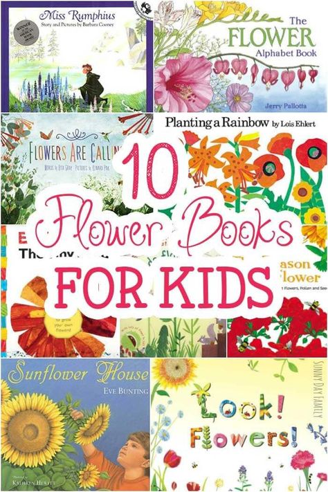 10 Flower Books for Kids! Gorgeous picture books for kids all about Spring - perfect for a preschool flower unit or just to celebrate the season. Planting A Rainbow, Picture Books For Kids, Preschool Garden, Preschool Units, Spring Books, Spring Preschool, Tot School, Preschool Books, Alphabet Book