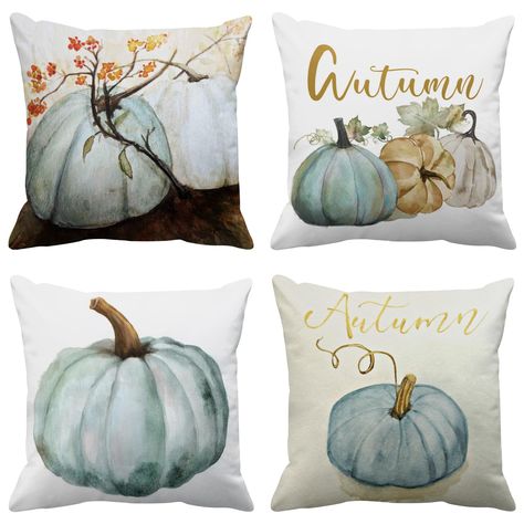 PRICES MAY VARY. Comfortable & Warm Touch, Brings Luxury Look To Your Home Decorative, Living Room, Kitchen, Bedding, Chair, Car, Toss, Patio, Bedroom, Office, Etc. Makes a great gift for anyone who enjoys deep, restorative sleep. Blue Gray Living Room, Grey Pumpkin, Autumn Pumpkins, Fall Pillow Cover, Plaid Pillow, Fall Watercolor, Garden Pillows, Fall Pillows, Cat Air