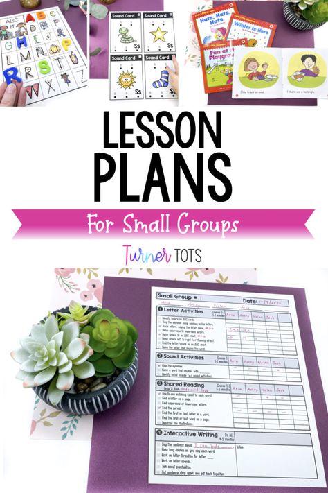 If you’re looking for small group alphabet activities, this lesson plan template is an easy way to plan and record data for each literacy group. These lesson plans include spaces to record how well preschoolers, pre-k, or kindergarteners know their letters, letter sounds, parts of a text, and interactive writing. Teaching the ABC’s can be tricky! But this literacy group planning sheet can make it easy to plan your next preschool lesson. Prek Small Group, Kindergarten Literacy Small Group, Literacy Small Groups Prek, Science Of Reading Small Group Lesson Plan, Small Group Lesson Plan Template, Literacy Small Group, Preschool Small Group, Initial Sound Activities, Lesson Plans For Preschool