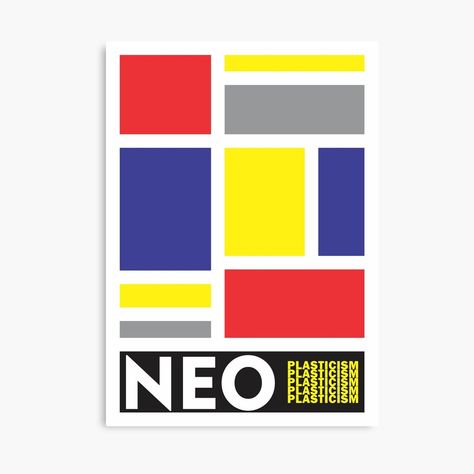 Embrace the timeless allure of Mondrian's vision and infuse your space with modernist sophistication. Neo-Plasticism, Neoplasticism, Mondrian, Piet Mondrian, Mondrian Period, De Stijl, De Stijl Movement, Abstract, Primary Colors, Lines, Bold, Geometric, Geometrical, Composition, 20th Century. Neo Plasticism, Geometrical Composition, Piet Mondrian, Primary Colors, 20th Century, Period, Canvas Print, Composition, Canvas Prints