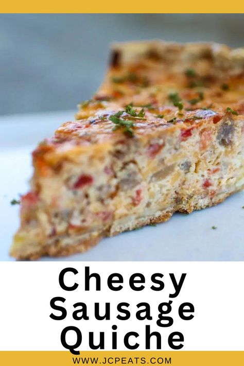 Looking for the perfect quiche? Look no further than my foolproof Cheesy Sausage Quiche. So easy to make and always a crowd favorite! Sausage Quiche Recipes, Easy Sausage Recipes, Sausage Quiche, Hot Sausage, Brunch Recipe, Perfect Brunch, Easy A, Quiche Recipes, Breakfast Brunch Recipes