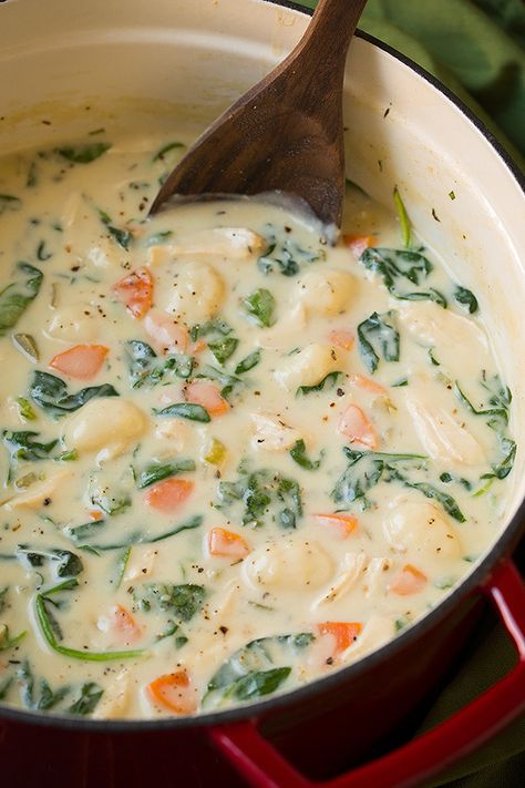 Really nice recipes. Every hour. — Creamy Chicken and Gnocchi Soup (Olive Garden... Creamy Chicken And Gnocchi Soup, Olive Garden Gnocchi Soup Recipe, Gnocchi Chicken Recipes, Copycat Chicken Gnocchi Soup, Copycat Olive Garden Chicken Gnocchi, Creamy Chicken And Gnocchi, Gnocchi Soup Olive Garden, Olive Garden Chicken Gnocchi Soup Recipe, Olive Garden Gnocchi Soup