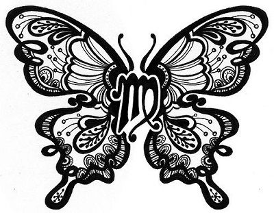 Virgo Butterfly Tattoo Virgo Butterfly, Wheat Tattoo, Virgo Tattoo Designs, Virgo Constellation Tattoo, Twin Tattoos, Virgo Tattoo, Zodiac Sign Tattoos, Zodiac Tattoos, Butterfly Tattoos