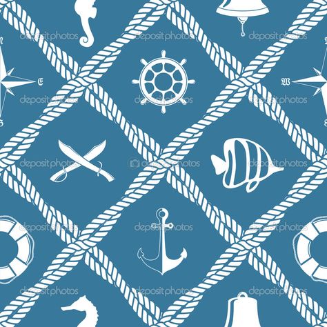 Sea Objects, Polo T Shirt Design, Nautical Prints, Indian Skull, Knot Pattern, Anchor Print, Nautical Rope, Vintage Nautical, Beach Shorts