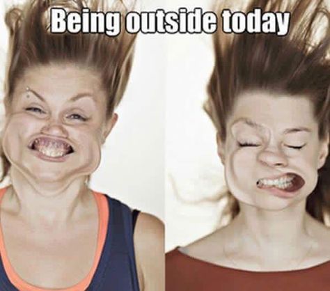 Windy days Weather Memes, Funny Weather, Weather Quotes, Windy Weather, Funny Posters, Windy Day, Pics Art, Bones Funny, I Laughed