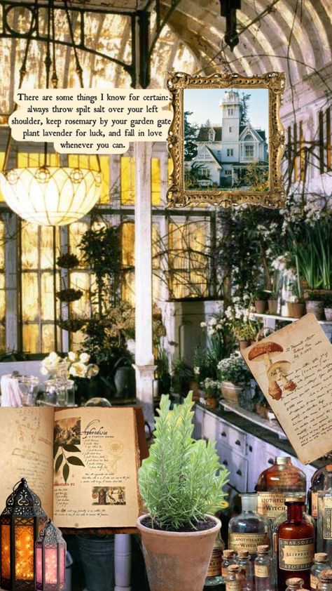 #practiclemagic Practical Magic Greenhouse, Magic Greenhouse, Witchy Cottage, Book Things, Practical Magic, Garden Gates, Secret Garden, Affirmations, Cottage