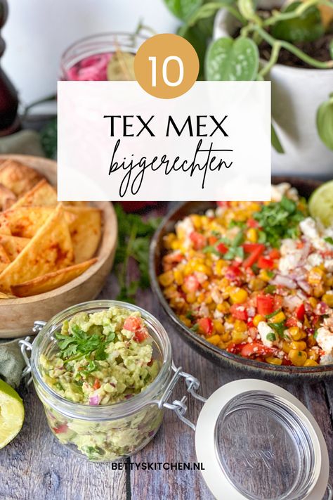 10x Tex Mex bijgerechten | Recepten | Betty's Kitchen Tex Mex Party, Birthday Feast, Mexican Food Recipes Beef, Homemade Tortilla, Diner Party, South American Recipes, Shrimp Salad Recipes, Mexican Salads, Homemade Tortilla Chips