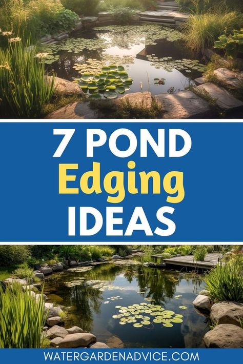 Looking for pond edging ideas to enhance the beauty of your garden pond? Discover a variety of creative and functional pond edging ideas that will add a touch of style and elegance to your pond. Whether you're looking for a rustic, natural look or a more modern, sleek design, there's a pond edging idea that's perfect for your style and budget. Browse our selection and get inspired to create a stunning backyard pond. Pond Makeover Ideas, Landscape Pond Ideas, Koi Pond Garden Ideas, Cottage Garden Pond Ideas, Pond Surround Ideas, Pond Border Ideas, Preformed Ponds Ideas, Pond Edge Ideas, Fish Ponds Ideas