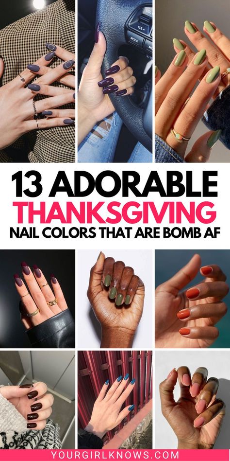 Get ready to rock your Thanksgiving feast with these 15 stunning nail colors! From warm autumn tones to dazzling metallic shades, we've got you covered. 🍂💅 Don't miss out on these bomb AF shades that'll make your nails the talk of the town. Time to show off your style!" Thanksgiving Nails Powder Dip, Thanksgiving Nails Short Dip, Thanksgiving Nail Colors Dip, Thanksgiving Nail Colors Gel, November Dip Nail Ideas, Thanksgiving Nail Colors Fall, Thanksgiving Nails Dip, Thanksgiving Dip Nails, Fall Powder Dip Nail Ideas