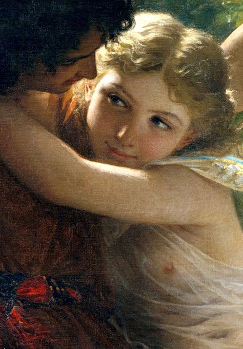 ♔ 'Springtime' (detail) ~ Pierre-August Cot Pierre Auguste Cot, Art Eras, Masculine Feminine, Pierre Auguste, Caravaggio, Oscar Wilde, Artist Paint, French Art, Hopeless Romantic