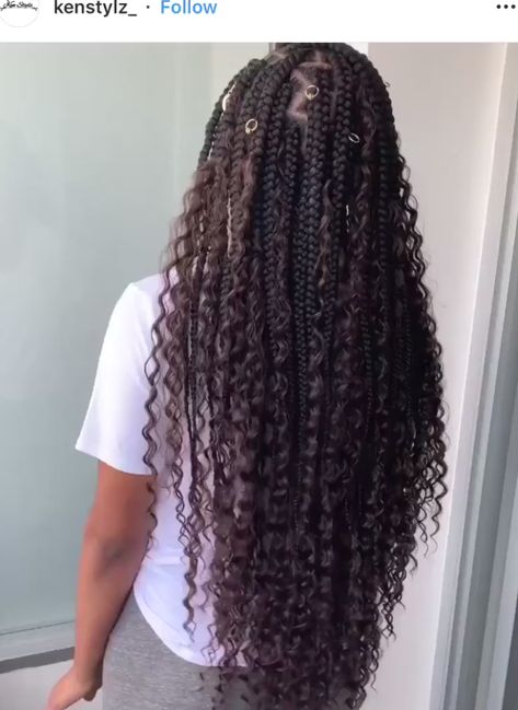 Gone are the days when everyone's braids look the same. Nowadays, there are so many varieties of box braids popping up all over the place, it's almost hard to keep ... #hairstyles #hairstyleideas #hairdesign Spanish Braids, Big Box Braids Hairstyles, Goddess Braids Hairstyles, Faux Locs Hairstyles, African Hair Braiding Styles, Box Braids Hairstyles For Black Women, Braids Hairstyles Pictures, Twist Braid Hairstyles, Hair Braid Videos