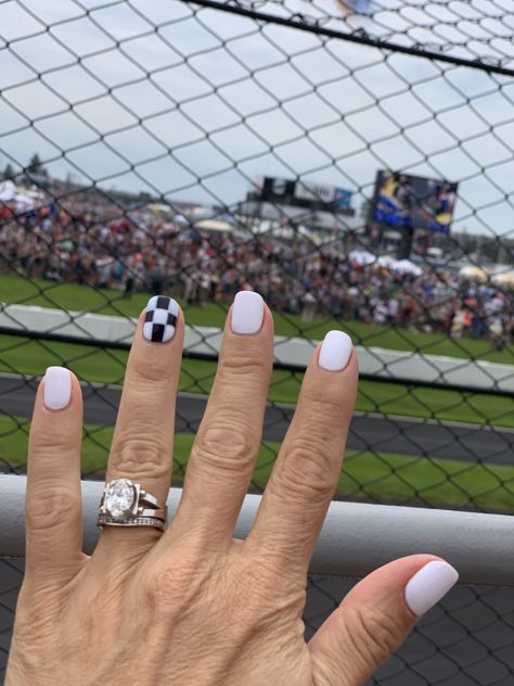 Car Racing Nails Designs, Indy 500 Nails, Race Nails Designs, Race Car Nails Designs, Nascar Nails Designs, Racing Nails Designs, Race Day Nails, Race Nails, Nascar Nails