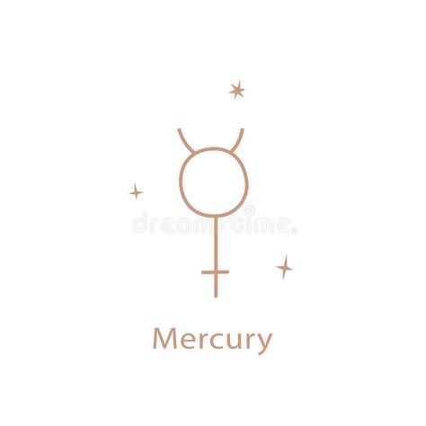 Mercury Sign Tattoo, Cute Contour, Mercury Illustration, Mercury Tattoo, Mercury Logo, Mercury Sign, Element Symbols, Symbol Tattoos, Tarot Cards Art