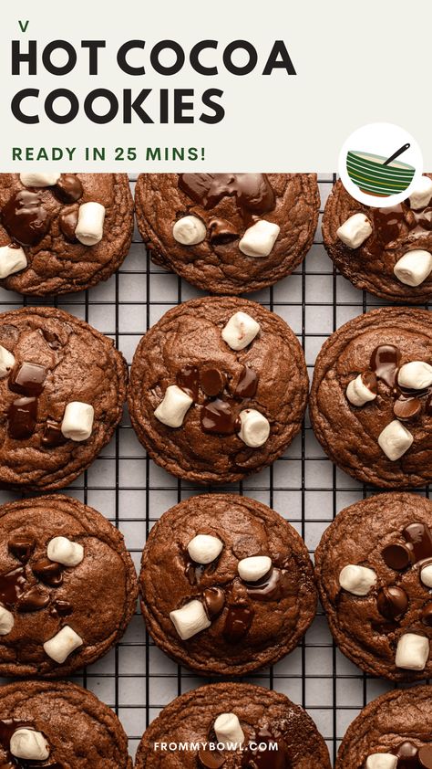 Hot Chocolate Cookies Recipe, Easy Hot Cocoa, Vegan Chocolate Cookies, Hot Cocoa Cookies, Perfect Cookies, Hot Chocolate Cookies, Cocoa Cookies, Perfect Cookie, Sugar Free Desserts