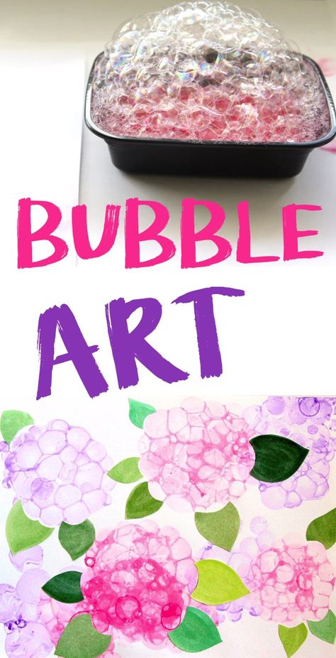 Looking for fun and easy art projects to make? Try bubble art! It's makes for really pretty hydrangeas and flowers. So cool! It's easy enough for kids to make but teens and adults would enjoy this simple art project, too. #art #crafts #coolideas #kidskubby Beginner Watercolor Ideas, Easy Beginner Watercolor, Oppgaver For Barn, Diy Dish Soap, Beginner Watercolor, Paint Recipe, Fun Watercolor, Diy Dish, Owl Quilt