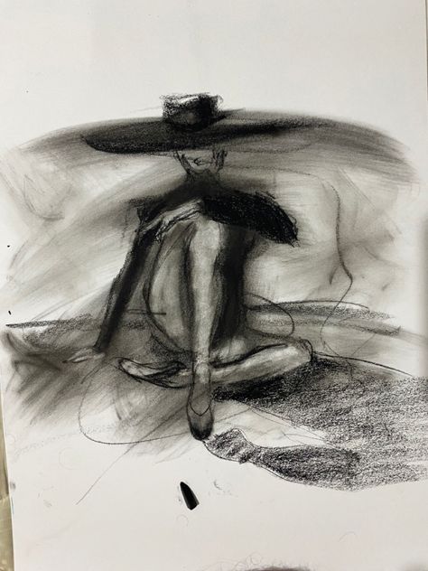 Charcoal drawing Water Charcoal Drawing, Rough Charcoal Sketch, Spooky Charcoal Drawing, Charcoal Drawing Practice, Small Charcoal Drawing, Charcoal Easy Drawing, Messy Charcoal Sketches, Coal Drawing Easy, Charcoal Stick Drawing