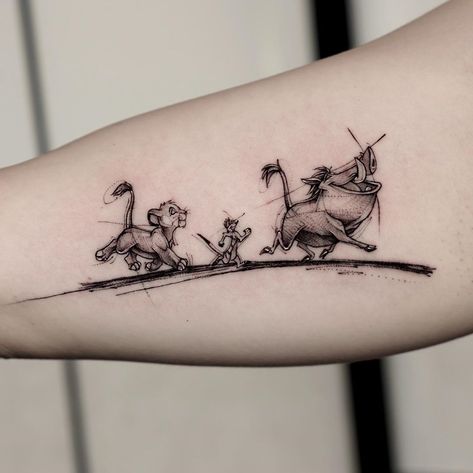 BK on Instagram: “Hakuna Matata / The Lion King 1994 Done at @bk.inkstudio” Kozo Tattoo, Hakuna Matata Tattoo, Small Wave Tattoo, Lion King Tattoo, Stick Tattoo, King Tattoo, King Tattoos, Diy Tattoo, Tattoo Kits