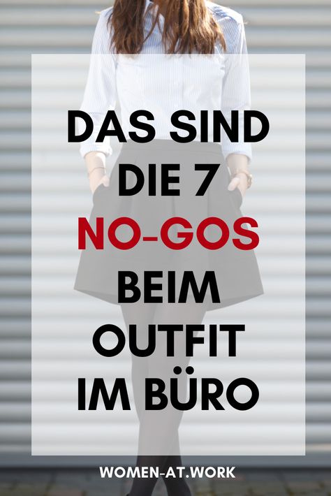 Du stehst vor einem Bewerbungsgespräch, fährst mit dem Chef zu einer Präsentation oder musst einen Gast der Firma betreuen? Dann weißt du genau, dass dort ein korrektes Outfit gefragt ist. Doch was ist mit dem normalen Büroalltag? Hast du immer das richtige Gespür dafür, welches Outfit im Job angebracht ist? Wir zeigen dir die sieben No-Gos beim Outfit im Job, die du lieber vermeiden solltest und sagen dir auch, wie du es besser machen kannst! Buissnes Outfit, Women At Work, Work Outfits Frauen, Business Wardrobe, Elegantes Outfit Damen, Job Clothes, Office Outfits Women, Business Style, Dinner Outfits